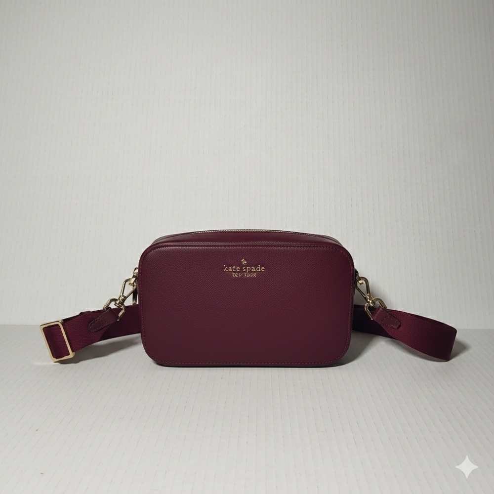 Kate Spade Madison Camera Bag in Blackberry Preserves Burgundy KC584 NWOT - Picture 2 of 12